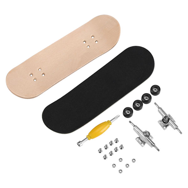 1. Lønnetre Finger Skateboard med Griptape og Kasse Reduser Trykk Gaver Svart