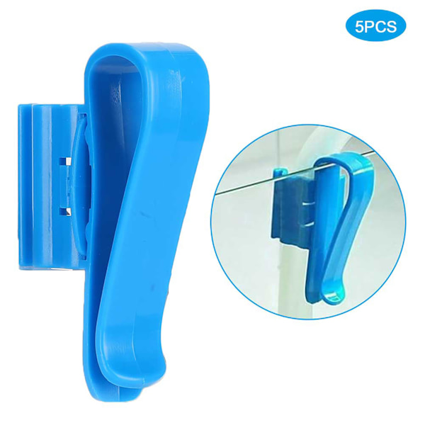 5 st/set Aquarium Fish Tank Vattenrör Fixeringsklämma Vattenbyte Verktygshållare Clamp Blue