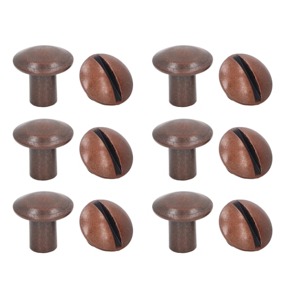 200 set Bokbindningsskruv Enhetlig beläggning Böjda ytor Mässing Galvaniseringsbehandling Chicago Screws Sortiment Set Röd Brons
