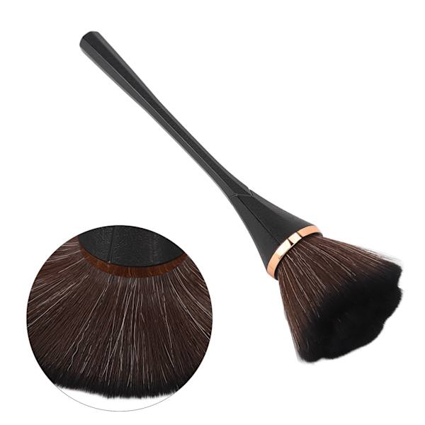 Sminkborste Mjuk Rik Borst Smalt hår Toppar Oversize Fluffigt Starkt Powder Grip Ability Borste Svart