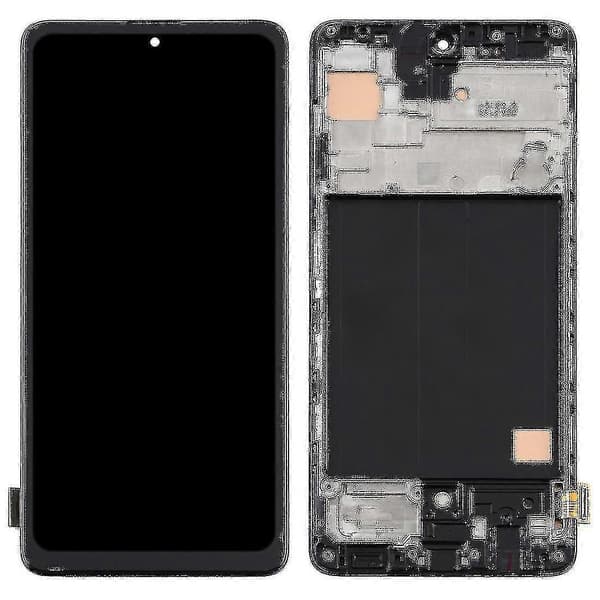 TFT LCD-skærm til Samsung Galaxy A51 4g digitaliserer komplet montering med ramme (sort) - JA