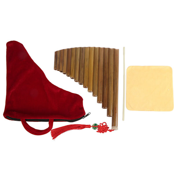 Panflöjt 15 Pipes G Key Traditionellt kinesiskt musikinstrument Panpipes Träblåsinstrument Vänsterhand
