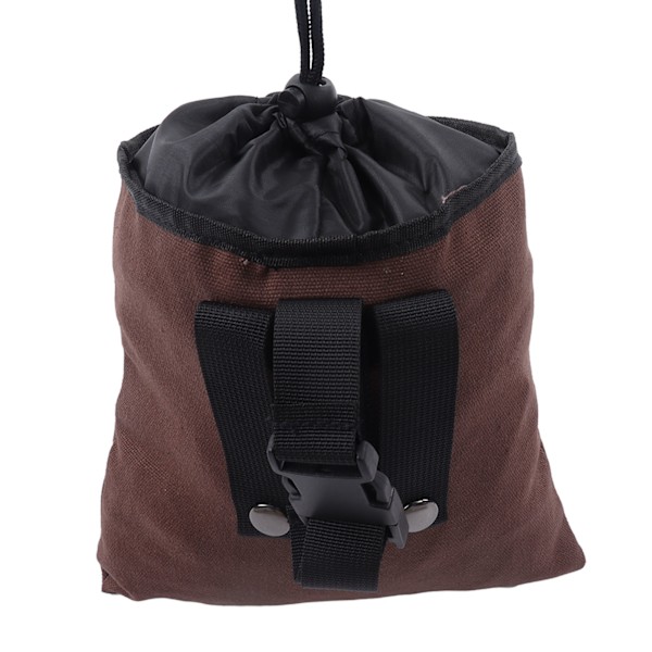 Foraging Bag for Midje - Oxford Stoff, Sammenleggbar, Enkel Design, Fruktplukkpose for Utendørs Camping, Brun