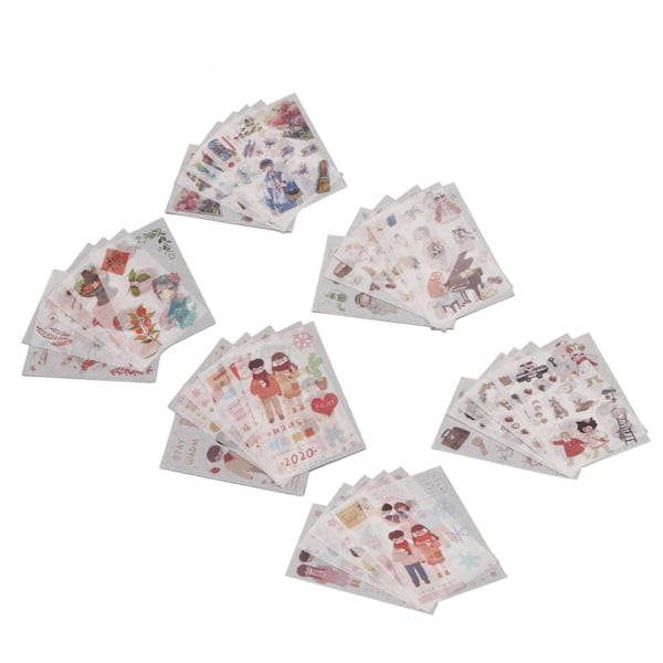 36 ark Scrapbook Paper Stickers Semitransparent Flexibel Återanvändbara Japan Paper Stickers för Notebook Diary Laptop