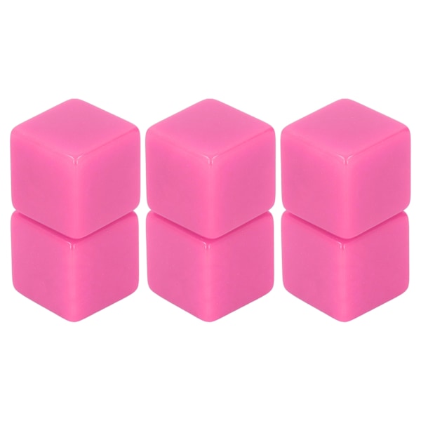 6 st Blanka Tärningar Set Rätt Vinkel Plast Hexahedral Kuber Klassrum Brädspel DIY Matematik Räkning Undervisning Fest Favorit Rolig Rosa