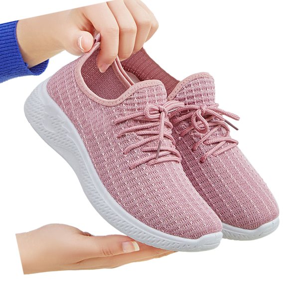 Damskor Lätta Casual Löparskor Låga Andningsbara Övre Anti-Halk Sport Sneakers Vår Höst Stil Rosa Storlek 38