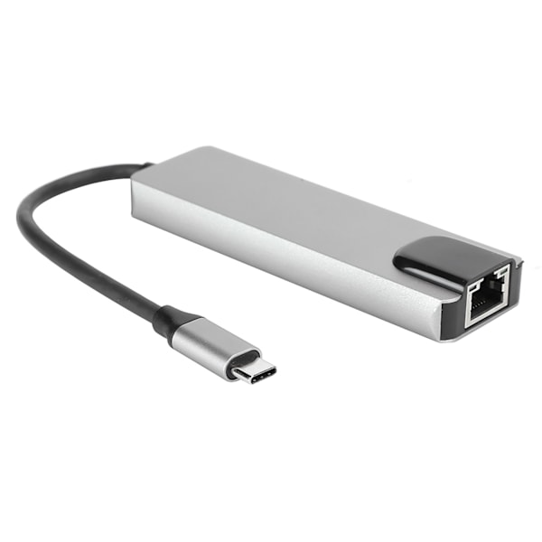 5-in-1 Type-C Hub HDMI-sovittimella 4K Type-C Gigabit Ethernet RJ45 laajennusporttiin