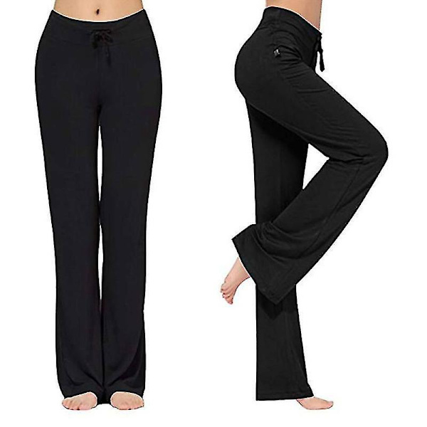 Yoga Bukser til Kvinder Sorte Bootcut Gym Leggings Bredben Flare Jogger Bukser
