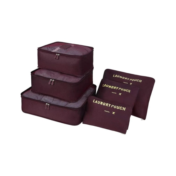 6-delt reiseveske Klær Sorteringspakke Reisepakke Kompresjonsoppbevaringspose