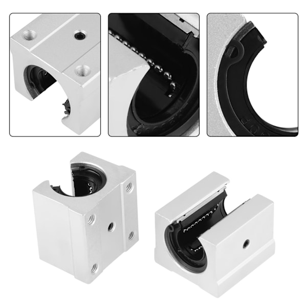 4 stk SBR20UU åpne lineære bevegelseslager glideblokker 3D-skriver CNC deler 20*39*11mm