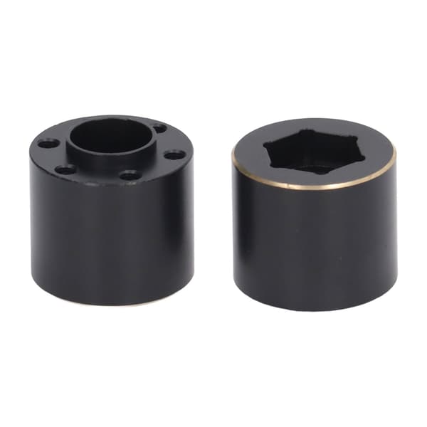 2 stk. 1,9 2,2 tommer hjul Hexnav breddeadapter Messing Sort hjulfælgadapter Kompatibel med fjernstyret bil 18,5 mm / 0,7 tommer