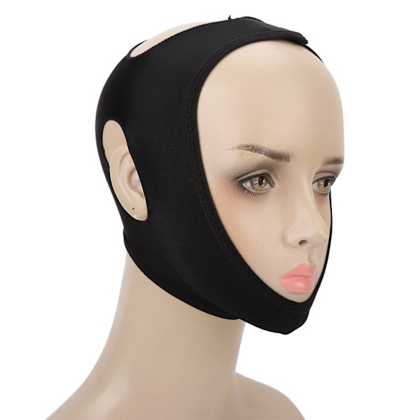 Slimming Face Strap Svart Portabel Lättviktsmassage Andningsbar V-linjeformande ansiktsbälte M