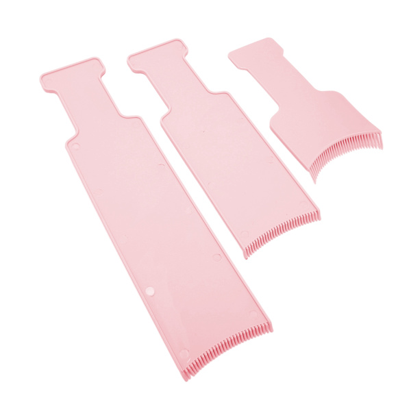 3 st Highlighting Board Frisör Frisörsalong Hårfärgning Sektionering Paddle Set Frisörverktyg för färgning rosa