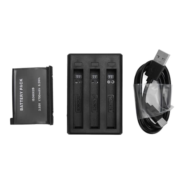 for Insta 360 ONE X2 Batterilader 3-kanals hurtiglading Batteriladerhub med oppladbart litiumbatteri