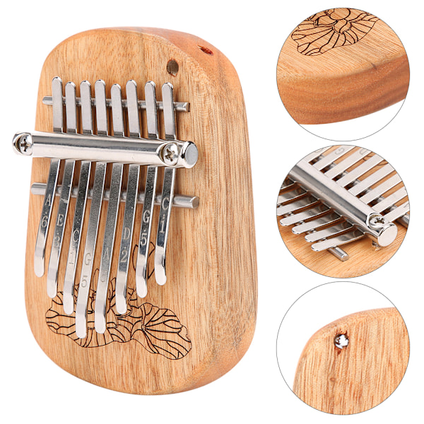 GECKO K‑8CA Kalimba peukalosävellysinstrument Kamferipuu 8-sävelinen mini riippuva reikä