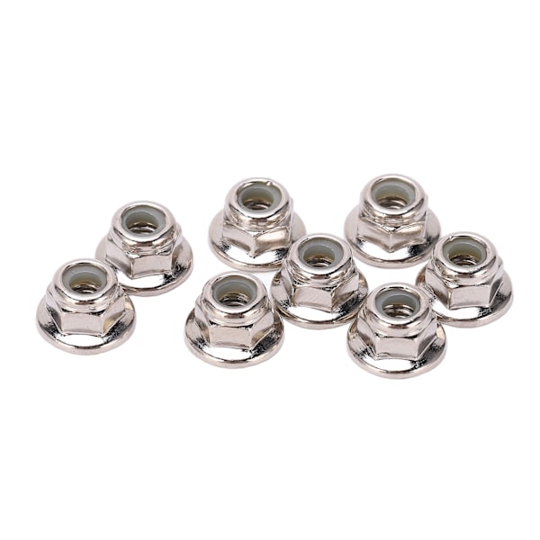 8 st M4 Metall Hjul Lås Mutter Flang Nylon Lås Mutter för Arrma Typhon 1/10 RC Bildelar Silver