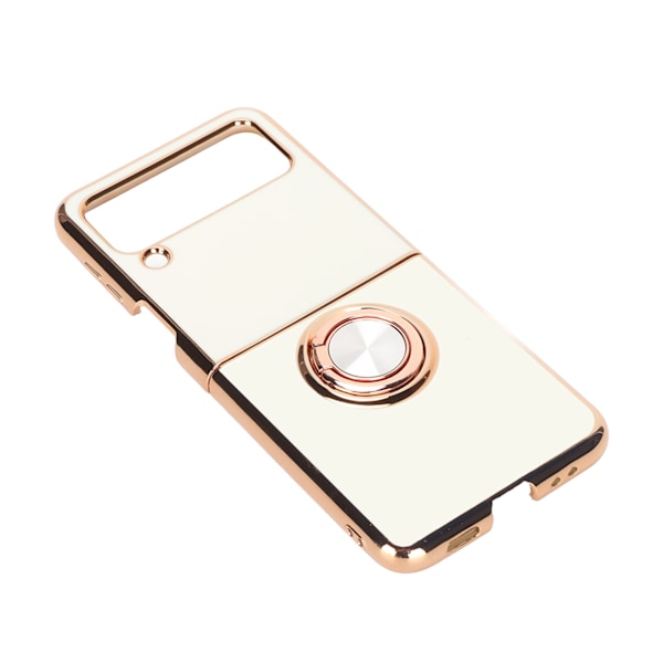 Smartphone Skyddsfodral Magnetiskt telefonskydd för bil med 360 graders rotation Finger Loop Stand för Z Flip 3 Vit