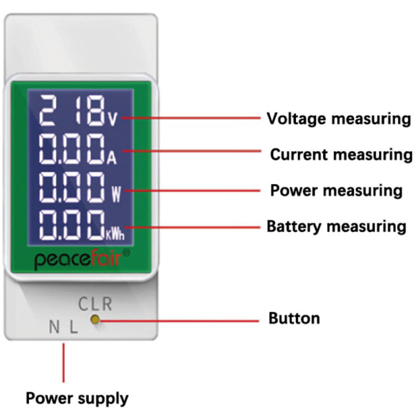 AC50-300V/100A digital multifunksjonell AC-skinnemåler spennings- og amperemetertester
