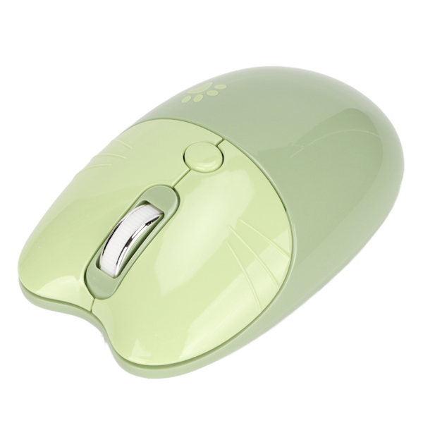 Langaton hiiri Sööt Cartoon Cat Paw 2.4G Dual Mode tietokone tabletti Kolme tasoa DPI Mini hiljainen langaton hiiri Vihreä
