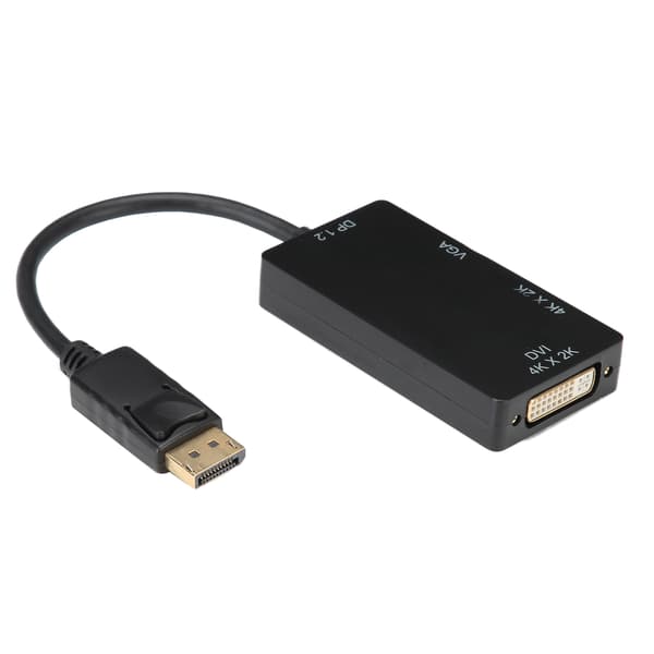 3-i-1 Adapter Displayport til HDMI/VGA/DVI Multifunktionel High Definition Konverter Kabel