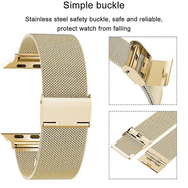 Stilful Loop-rem i rustfrit stål til Apple Watch 38-40mm/42-44mm - Guld