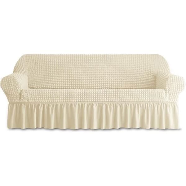 【NX】Sofatrekk - 3-seter - HONTTOR - Slitesterkt - Høy elastisitet - Størrelse L - Beige