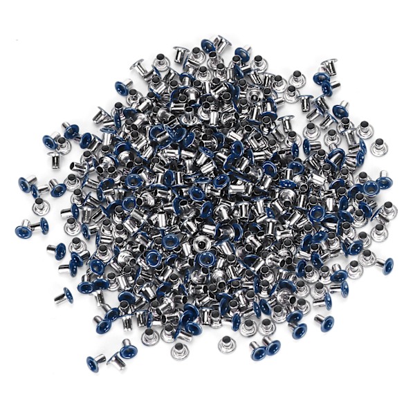 500 st Mässingsöglor 2 mm inre hål Färgglada genomföringar Kit för kläder Skor Väska DIY Crafts Mörkblå