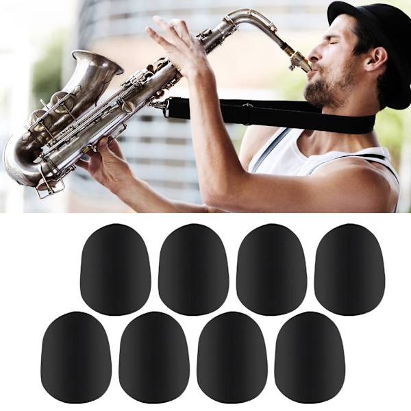 8 stk gummi mundstykkeplader til sopran/altsaxofon klarinet 0,5 mm