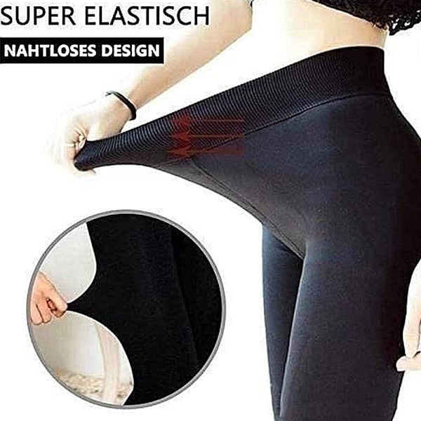 Dame supertykke lammekashmir Leggings damebukser Vintertykke alt-i-ett bukser med høy midje varme bukser