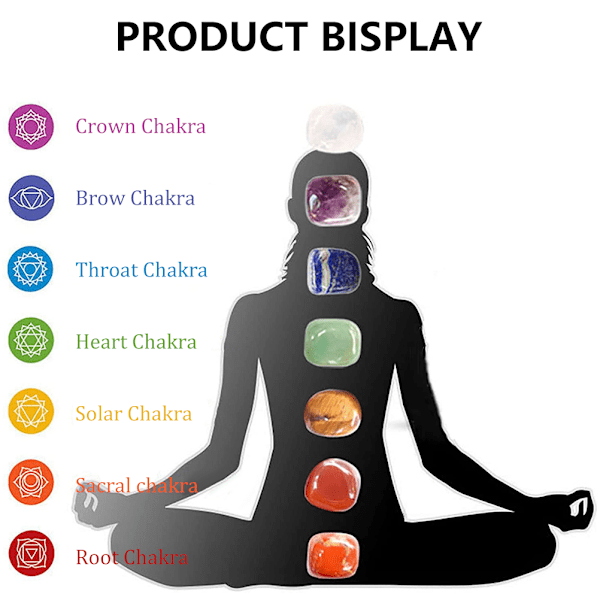 Premium Krystal Kit 7 Chakra sekskantet kolonne armbåndssæt Uregelmæssig yogasten Spirituel massagesten