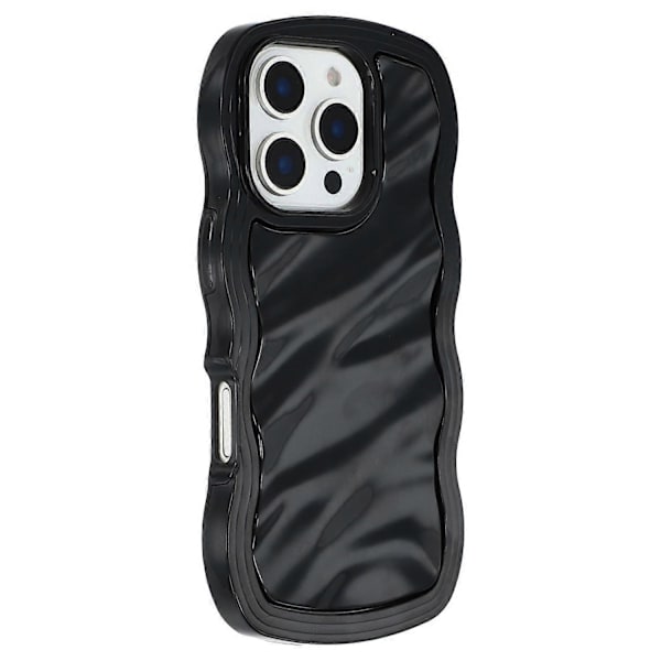 Compatible with iPhone 16 Pro Case Wavy Edges Shockproof TPU+PC Phone Cover Multicolor Multicolor Black