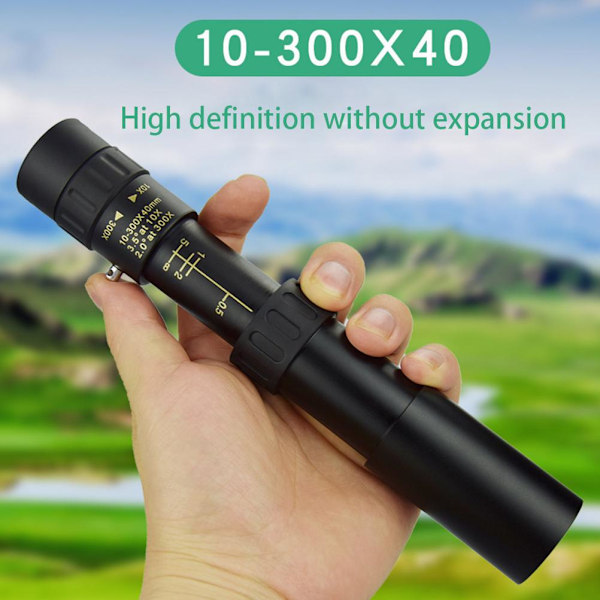 4K 10-300X40 mm supertelezoom monokulært teleskop med nattesyn Bærbart højeffekts HD-teleskop til fuglekiggeri Jagtcamping