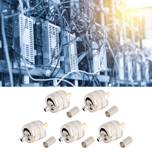 5 Styck UHF PL259 Hane Plug Crimp Coax Connector Adapter RF Connector