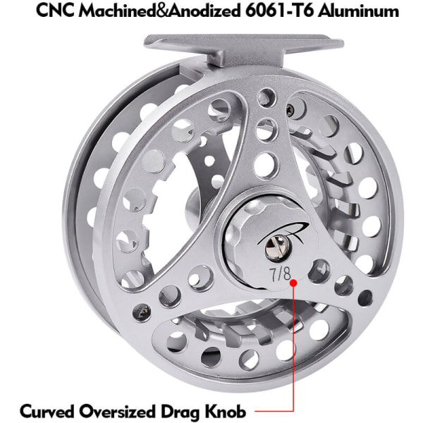 Fluefiskerhjul Fuld aluminiumslegering Metal Fluefiskerhjul 3/4 5/6 7/8 CNC Fabriksmodel: Sort 3-4