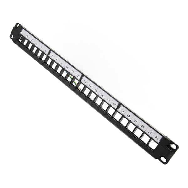 CAT5e Patchpanel 24 porter, anti-interferens, stabil, polert metall, CAT6 rackmontert panel for 19 tommers rackskap