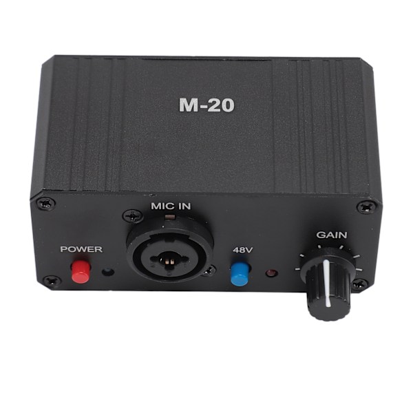 Mikrofonförförstärkare High Gain 48V Phantom Power XLR Output Mic Förförstärkare för dynamiska och kondensatormikrofoner Booster