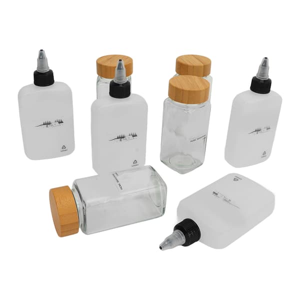 Camping Krydderi Flaske Sæt Udendørs Picnic Krydderi Beholder Forseglede Krydderi Krydderi Condiment Dispenser Sort