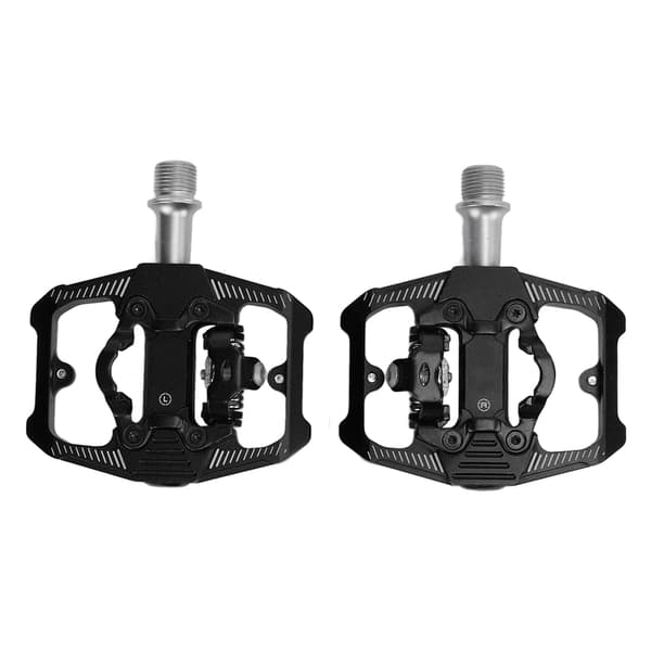 【NX】Dobbeltfunktion Cykelpedal Flade Clipless Klamper 3 forseglede lejer MTB Cykelpedal til SPD Sort