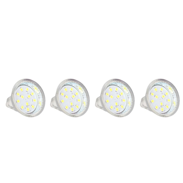 4ST MR11 12LED-glödlampa 2W 300LM Spot-lampa Dubbelstift Bas LandskapslampaKall Vit 6000K