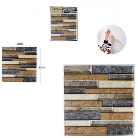 【NX】3D Självhäftande Kakel Väggpanel 30x30cm 64382