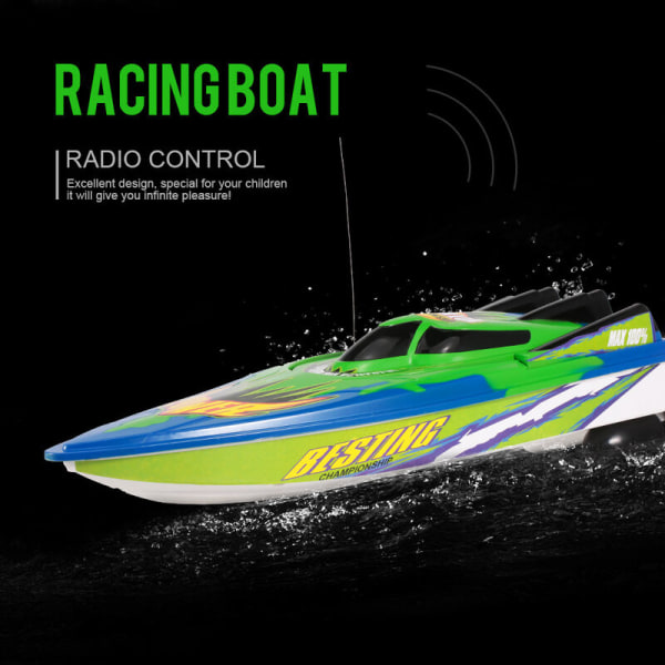 Radiokontroll racingbåt RTR Elektrisk RC båtlekegave til barn, modell: med batteri