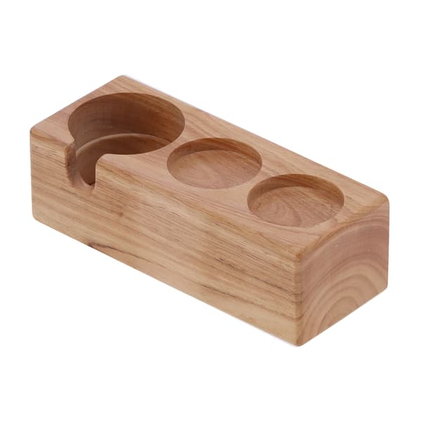 【NX】3-hulls kompositt tre kaffehåndtaksholder stativbase kaffetamperstativ for barkaffebar