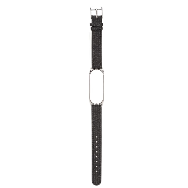 Læderarmbånd med hurtigkobling til læderure i flettet mønster med metalspænde til Xiaomi Mi Band 6 (sort sølv)
