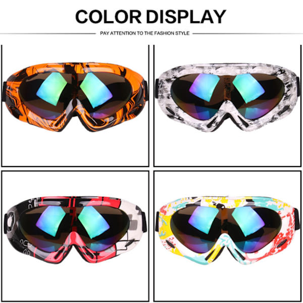 Farverige Skibriller til Voksne Børn Enkeltlags Professionelle Skibriller Snowboard Goggles Udendørs Cykling Motorcykel Skate Goggles