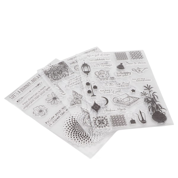 3 st Klar Stämpel DIY Transparent Stämpel Handgjorda Pappershantverk Dekoration för Scrapbook Handbok Album Korttillverkning
