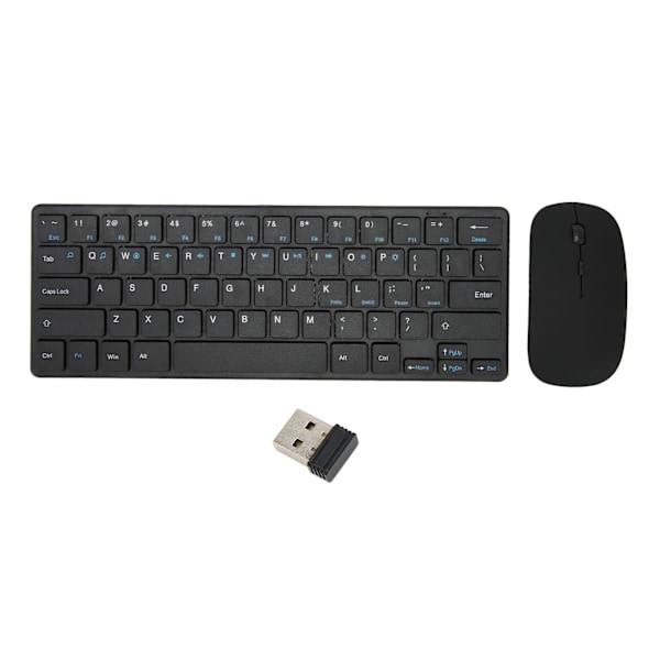 2.4G Trådlöst Tangentbord & Mus-Set Ergonomiskt 64-Tangs Tangentbord 3 DPI Justerbar USB-Mus för Datorer & Surfplattor