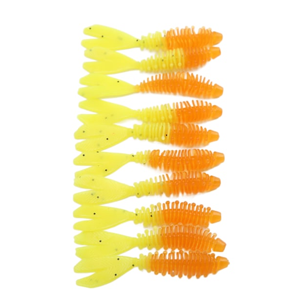 10 stk Fiske Soft Lures Dobbel Haler Design Myk Levende Utseende Spiral Stripe Fiske Lures for FiskeA
