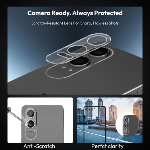 2-Pack OnePlus CE4 Lite 5G Privacy Screen Protector & 2-Pack Lens Protector - Tempered Glass | [Automatic Installation] - Bubble-Free