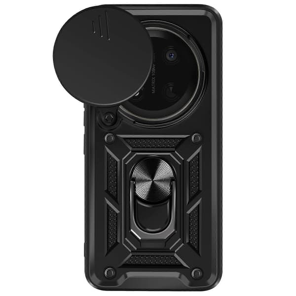 Fodral kompatibelt med Honor Magic 7 Lite med stödfäste och kameraskydd Black