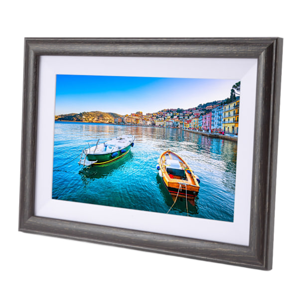10 tommer WiFi Smart digital fotoramme Billedram Brun trækorn Sender videobilleder AU-stik 100‑240V